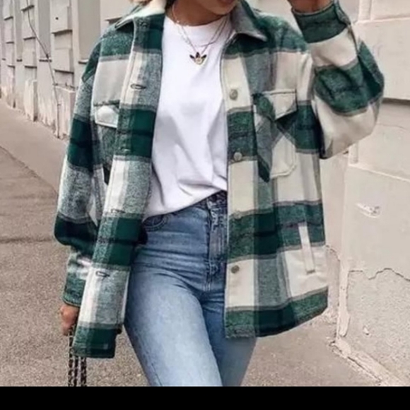 Avec Les Filles Shacket flannel shirt jacket - Picture 2 of 9